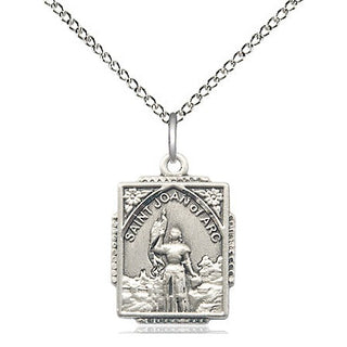 Sterling Silver Saint Joan of Arc Medal Religious Jewelry Engraved Catholic Saint Jewelry