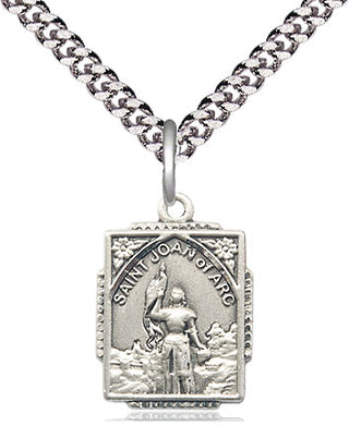 Sterling Silver Saint Joan of Arc Medal Religious Jewelry Engraved Catholic Saint Jewelry