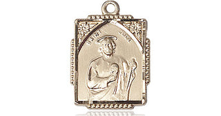 14kt Gold Saint Jude Medal Engraved Catholic Saint Jewelry