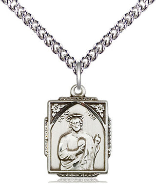 Sterling Silver Saint Jude Medal Religious Jewelry Engraved Catholic Saint Jewelry