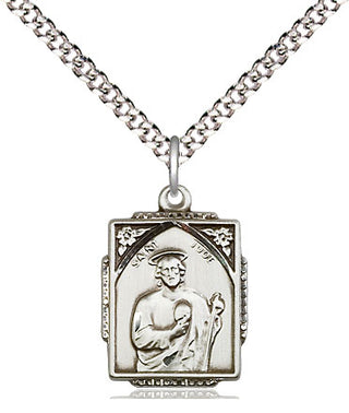 Sterling Silver Saint Jude Medal Religious Jewelry Engraved Catholic Saint Jewelry