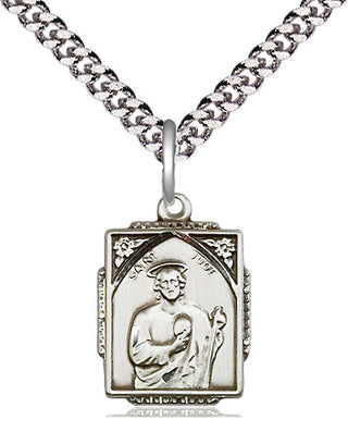 Sterling Silver Saint Jude Medal Religious Jewelry Engraved Catholic Saint Jewelry
