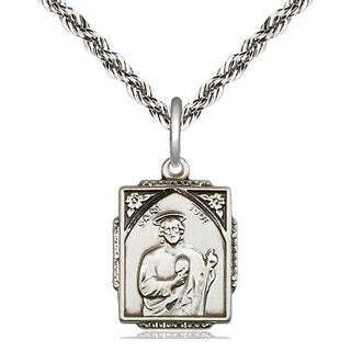 Sterling Silver Saint Jude Medal Religious Jewelry Engraved Catholic Saint Jewelry