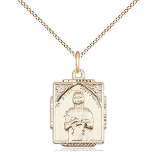 14kt Gold Saint Kateri Tekakwitha Medal Engraved Catholic Saint Jewelry