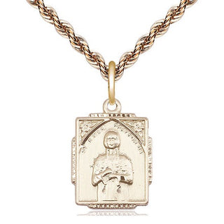 14kt Gold Saint Kateri Tekakwitha Medal Engraved Catholic Saint Jewelry