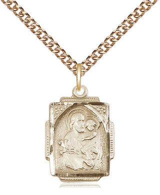 14kt Gold Filled Saint Joseph Medal Religious Jewelry Engraved Catholic Saint Jewelry