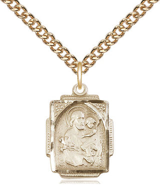 14kt Gold Filled Saint Joseph Medal Religious Jewelry Engraved Catholic Saint Jewelry