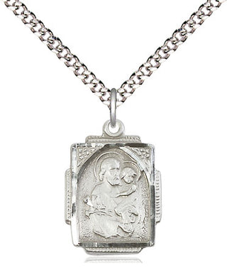 Pewter Saint Joseph Medal Religious Jewelry Engraved Catholic Saint Jewelry