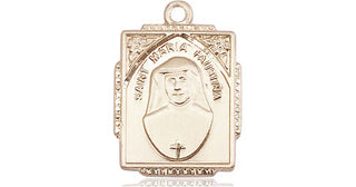 14kt Gold Filled Saint Maria Faustina Medal Engraved Catholic Saint Jewelry