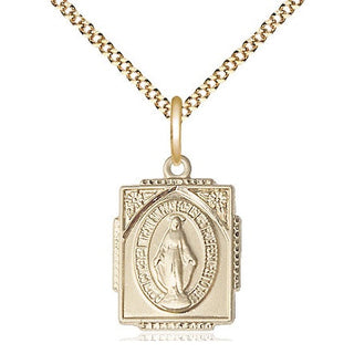 14kt Gold Filled Miraculous Medal Religious Jewelry Engraved Catholic Saint Jewelry
