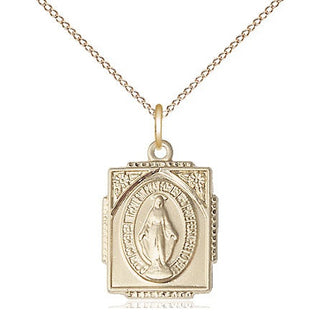 14kt Gold Filled Miraculous Medal Religious Jewelry Engraved Catholic Saint Jewelry