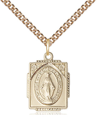14kt Gold Filled Miraculous Medal Religious Jewelry Engraved Catholic Saint Jewelry