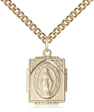 14kt Gold Filled Miraculous Medal Religious Jewelry Engraved Catholic Saint Jewelry