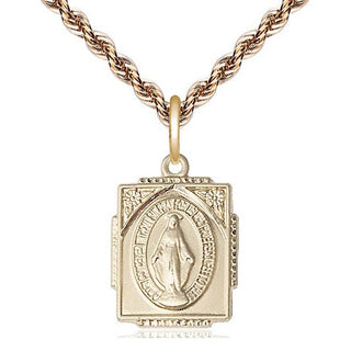 14kt Gold Filled Miraculous Medal Religious Jewelry Engraved Catholic Saint Jewelry