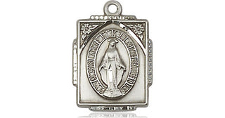Pewter Miraculous Medal Engraved Catholic Saint Jewelry