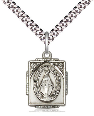 Pewter Miraculous Medal Religious Jewelry Engraved Catholic Saint Jewelry