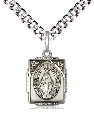 Pewter Miraculous Medal Religious Jewelry Engraved Catholic Saint Jewelry