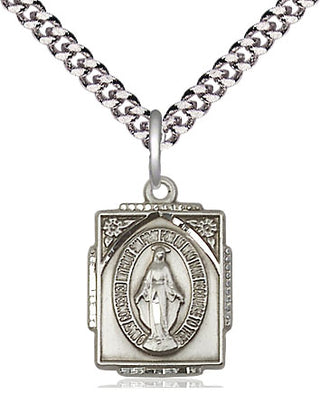 Pewter Miraculous Medal Religious Jewelry Engraved Catholic Saint Jewelry