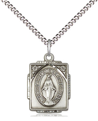 Sterling Silver Miraculous Medal Religious Jewelry Engraved Catholic Saint Jewelry