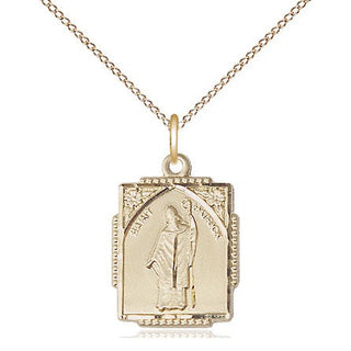 14kt Gold Filled Saint Patrick Medal Religious Jewelry Engraved Catholic Saint Jewelry