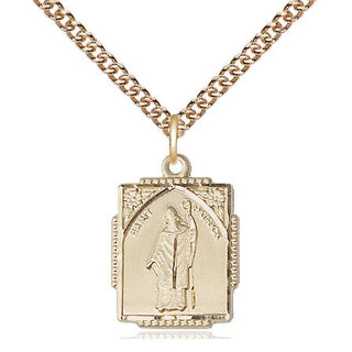 14kt Gold Filled Saint Patrick Medal Religious Jewelry Engraved Catholic Saint Jewelry