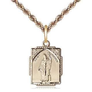 14kt Gold Saint Patrick Medal Engraved Catholic Saint Jewelry
