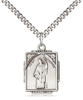 Sterling Silver Saint Patrick Medal Religious Jewelry Engraved Catholic Saint Jewelry