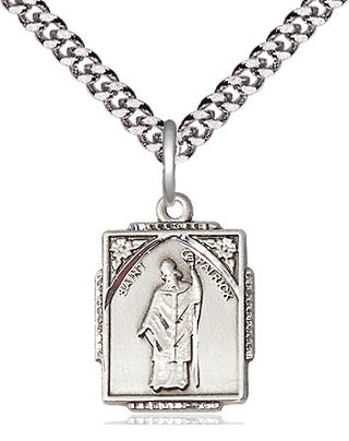Sterling Silver Saint Patrick Medal Religious Jewelry Engraved Catholic Saint Jewelry