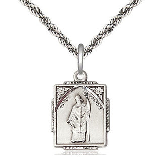 Sterling Silver Saint Patrick Medal Religious Jewelry Engraved Catholic Saint Jewelry