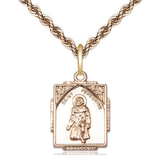 14kt Gold Saint Peregrine Medal Engraved Catholic Saint Jewelry