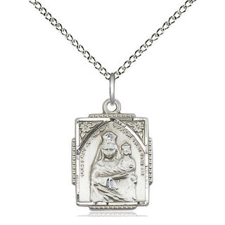 Sterling Silver Our Lady of Prompt Succor Medal Religious Jewelry Engraved Catholic Saint Jewelry