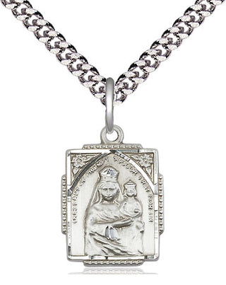 Sterling Silver Our Lady of Prompt Succor Medal Religious Jewelry Engraved Catholic Saint Jewelry