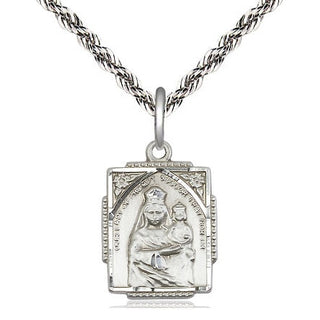 Sterling Silver Our Lady of Prompt Succor Medal Religious Jewelry Engraved Catholic Saint Jewelry