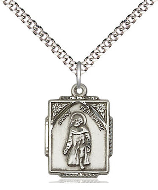 Sterling Silver Saint Peregrine Medal Religious Jewelry Engraved Catholic Saint Jewelry