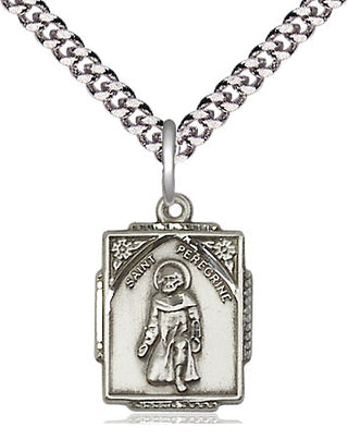 Sterling Silver Saint Peregrine Medal Religious Jewelry Engraved Catholic Saint Jewelry