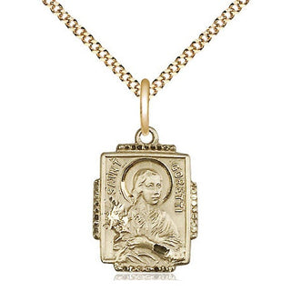 14kt Gold Filled Saint Maria Goretti Medal Religious Jewelry Engraved Catholic Saint Jewelry