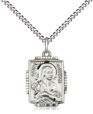 Sterling Silver Saint Maria Goretti Medal Religious Jewelry Engraved Catholic Saint Jewelry