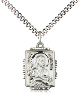 Sterling Silver Saint Maria Goretti Medal Religious Jewelry Engraved Catholic Saint Jewelry