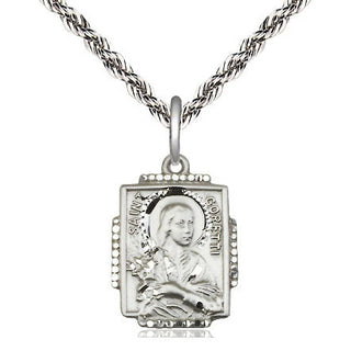 Sterling Silver Saint Maria Goretti Medal Religious Jewelry Engraved Catholic Saint Jewelry