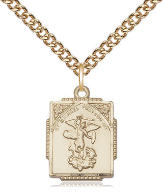 14kt Gold Filled Saint Michael the Archangel Medal Religious Jewelry Engraved Catholic Saint Jewelry