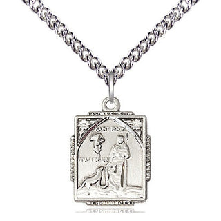 Sterling Silver Saint Roch Medal Religious Jewelry Engraved Catholic Saint Jewelry