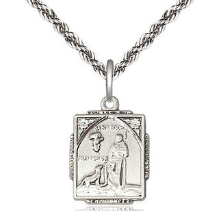Sterling Silver Saint Roch Medal Religious Jewelry Engraved Catholic Saint Jewelry