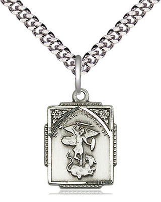 Sterling Silver Saint Michael the Archangel Medal Religious Jewelry Engraved Catholic Saint Jewelry