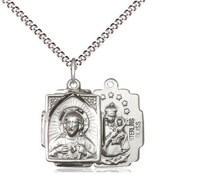 Sterling Silver Scapular Medal Religious Jewelry