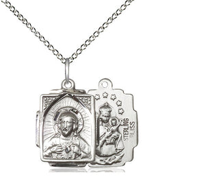 Sterling Silver Scapular Medal Religious Jewelry