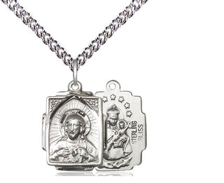 Sterling Silver Scapular Medal Religious Jewelry