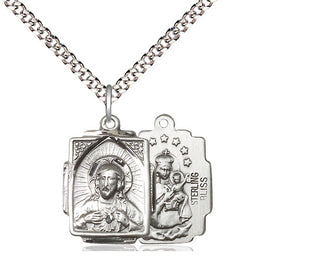 Sterling Silver Scapular Medal Religious Jewelry