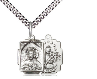 Sterling Silver Scapular Medal Religious Jewelry
