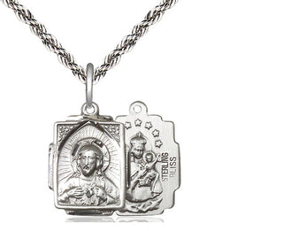 Sterling Silver Scapular Medal Religious Jewelry