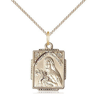 14kt Gold Filled Saint Theresa Medal Religious Jewelry Engraved Catholic Saint Jewelry